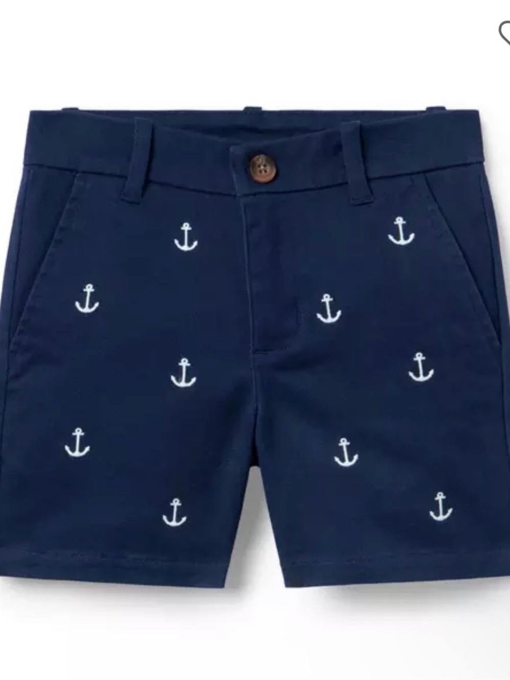 Janie and Jack Navy Shorts with White Anchor Embroidery